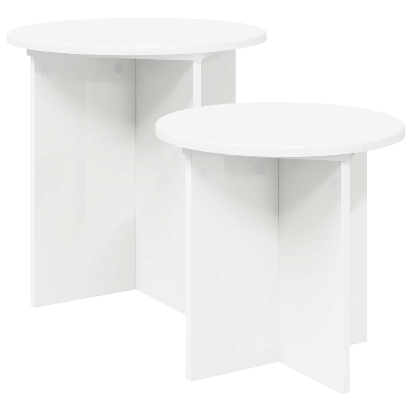 Side Table Set 2 pcs Ø 45 x 45 cm Engineered Wood