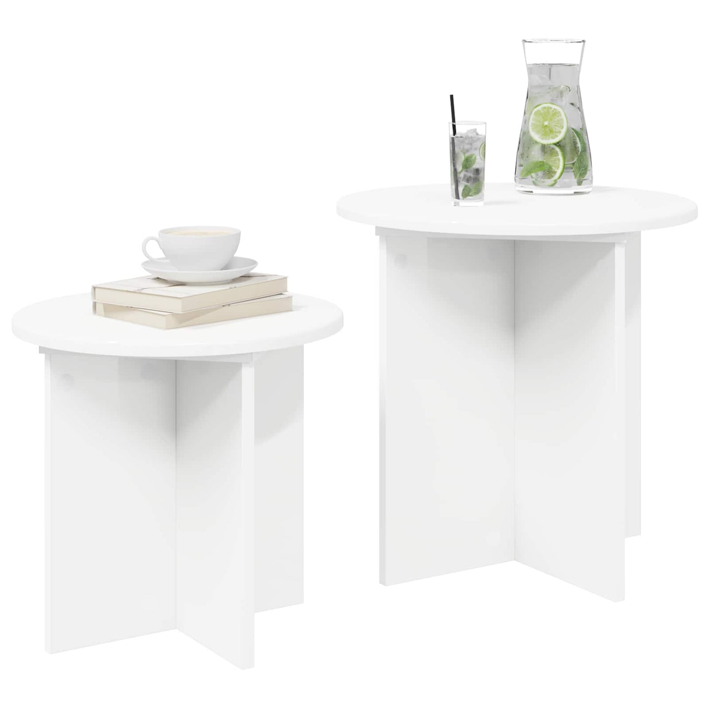 Side Table Set 2 pcs Ø 45 x 45 cm Engineered Wood