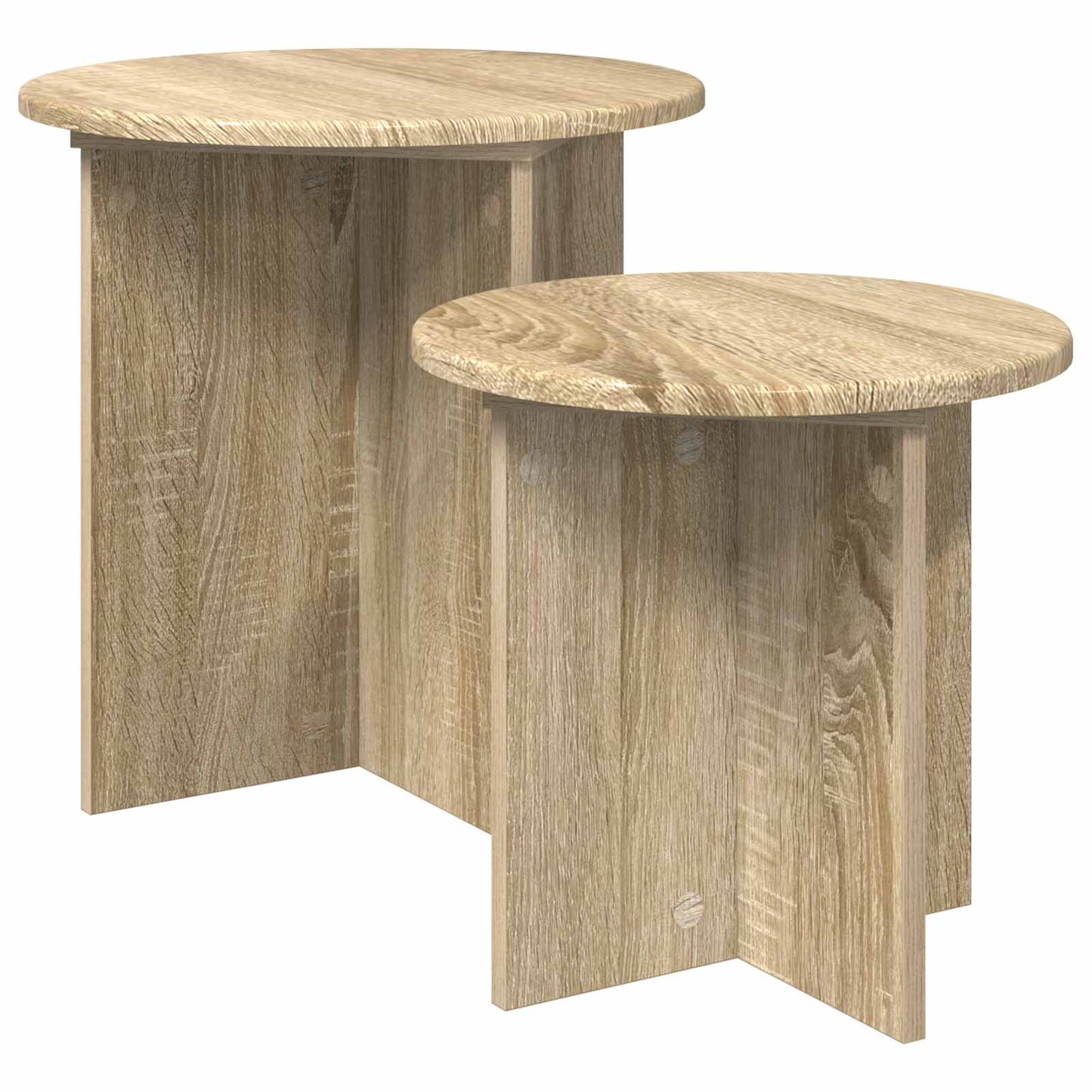 Side Table Set 2 pcs Sonoma Oak Ø 45 x 45 cm Engineered Wood
