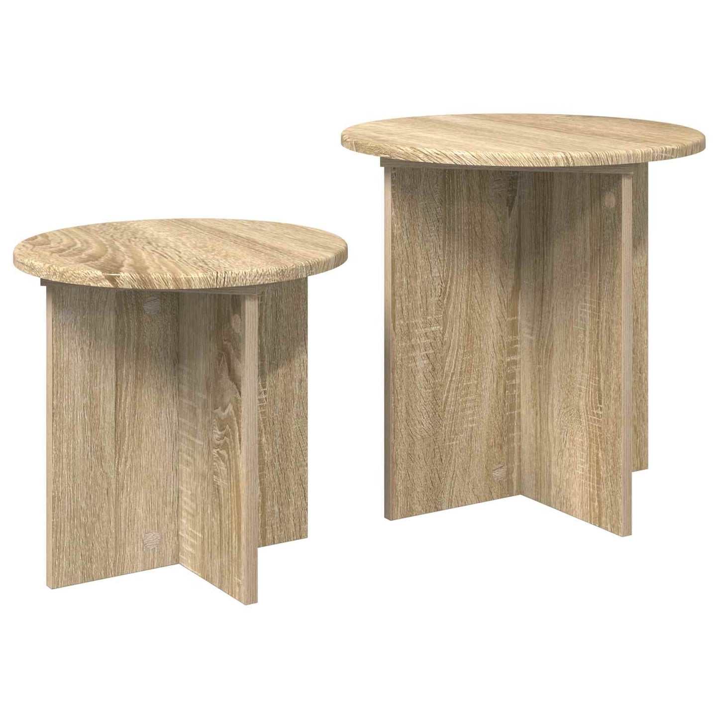 Side Table Set 2 pcs Sonoma Oak Ø 45 x 45 cm Engineered Wood