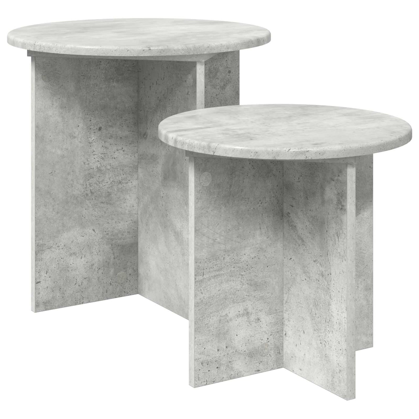 Side Table Set with Storage 2 pcs Concrete Grey Engineered Wood