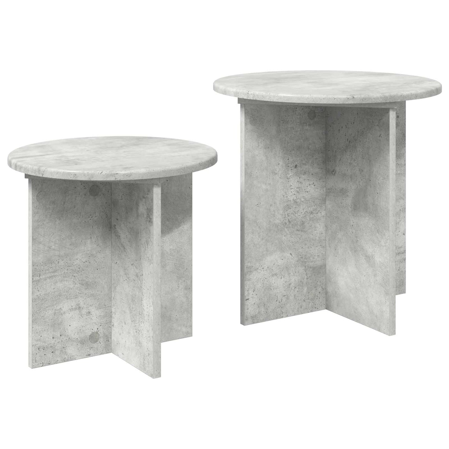 Side Table Set 2 pcs Concrete Grey Ø 45 x 45 cm Engineered Wood