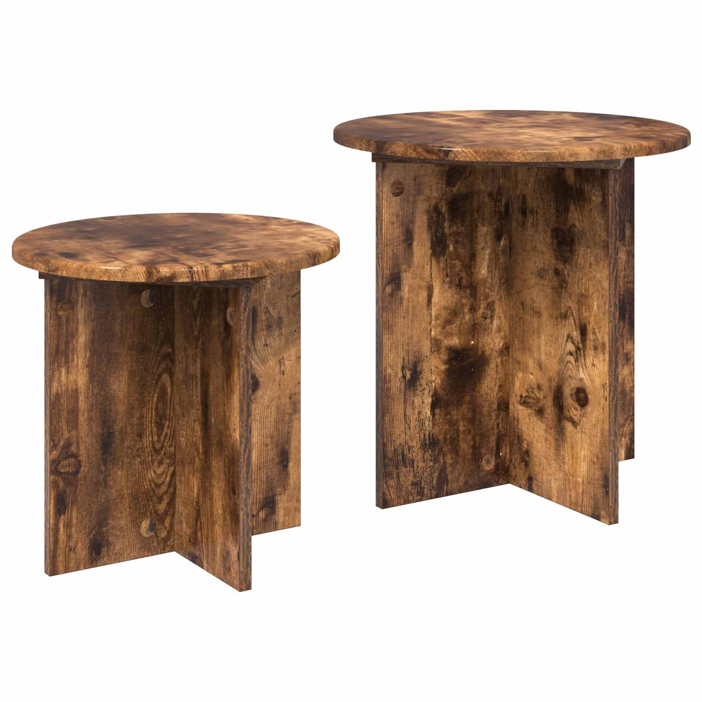 Side Table Set 2 pcs Smoked Oak Engineered Wood