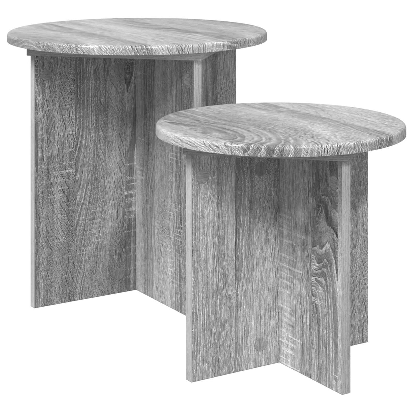 Side Table Set with Storage 2 pcs Grey Sonoma Engineered Wood