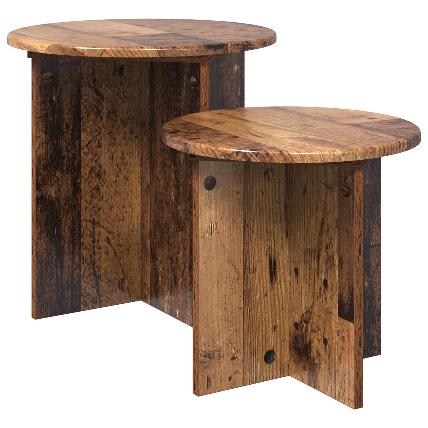Side Table Set 2 pcs Old Wood Engineered Wood