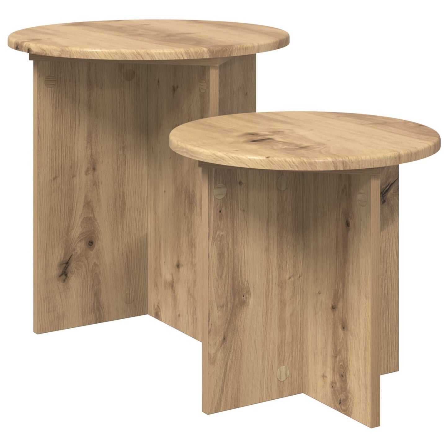 Side Table Set 2 pcs Artisan Oak Ø 45 x 45 cm Engineered Wood