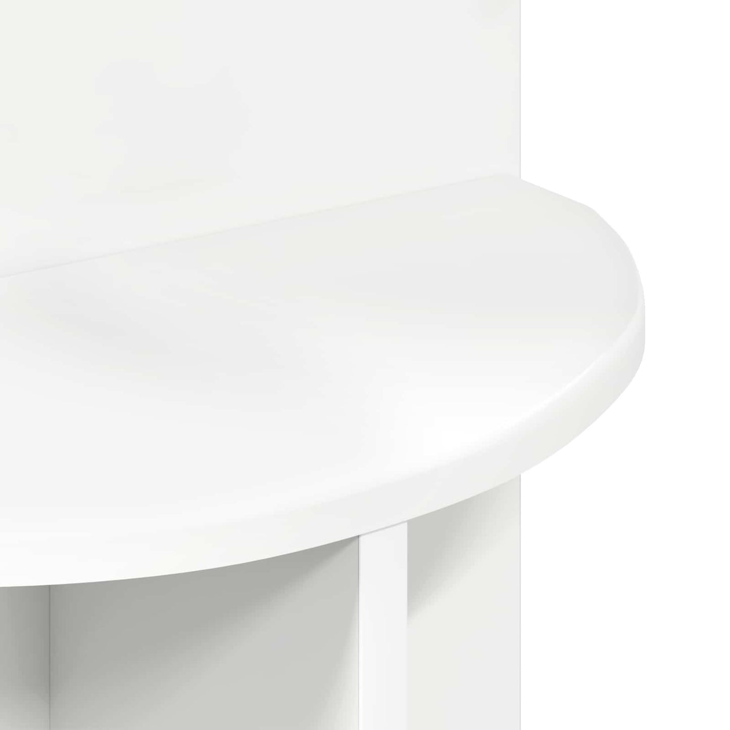 Side Table with Storage White Ø 39.5 x 55 cm Engineered Wood