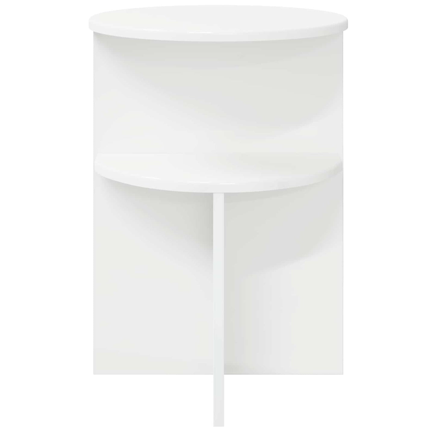 Side Table with Storage White Ø 39.5 x 55 cm Engineered Wood