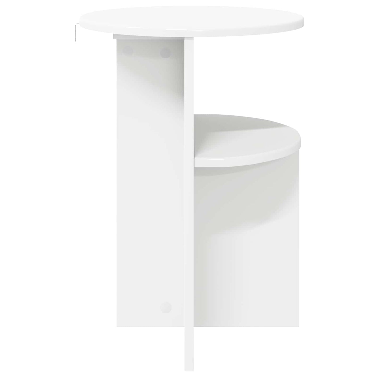 Side Table with Storage White Ø 39.5 x 55 cm Engineered Wood