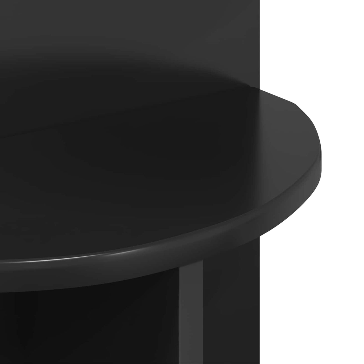 Side Table Black Oak Ø 39.5 x 55 cm Engineered Wood