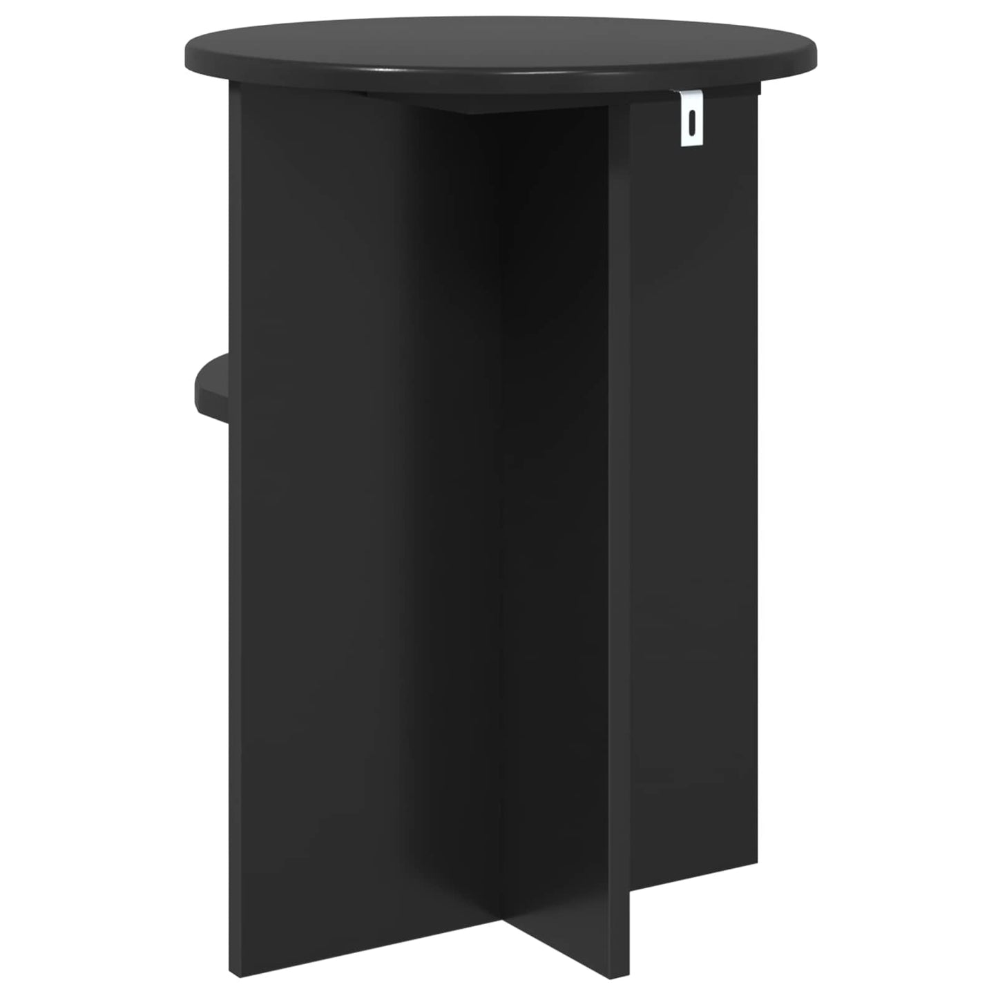 Side Table Black Oak Ø 39.5 x 55 cm Engineered Wood