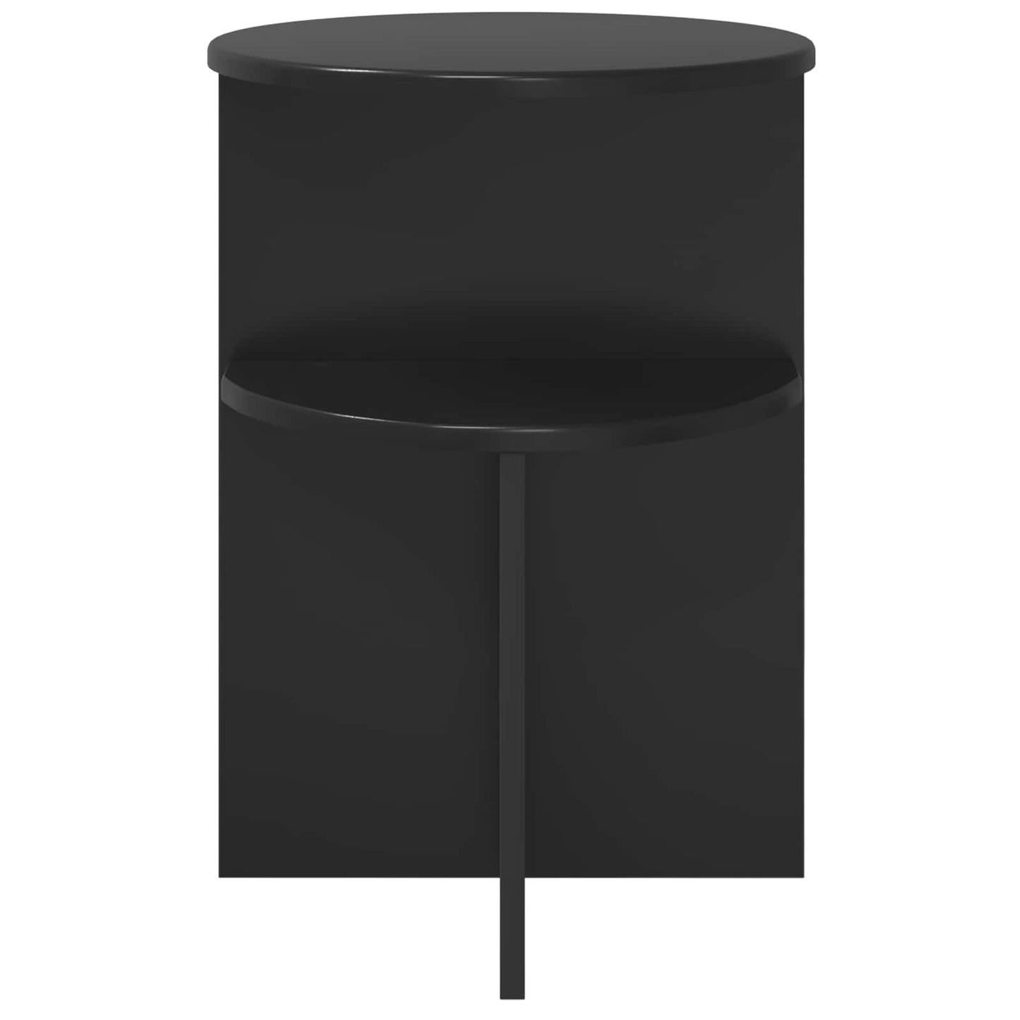 Side Table Black Oak Ø 39.5 x 55 cm Engineered Wood