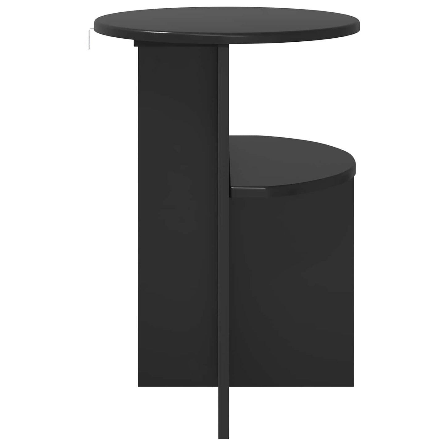 Side Table Black Oak Ø 39.5 x 55 cm Engineered Wood