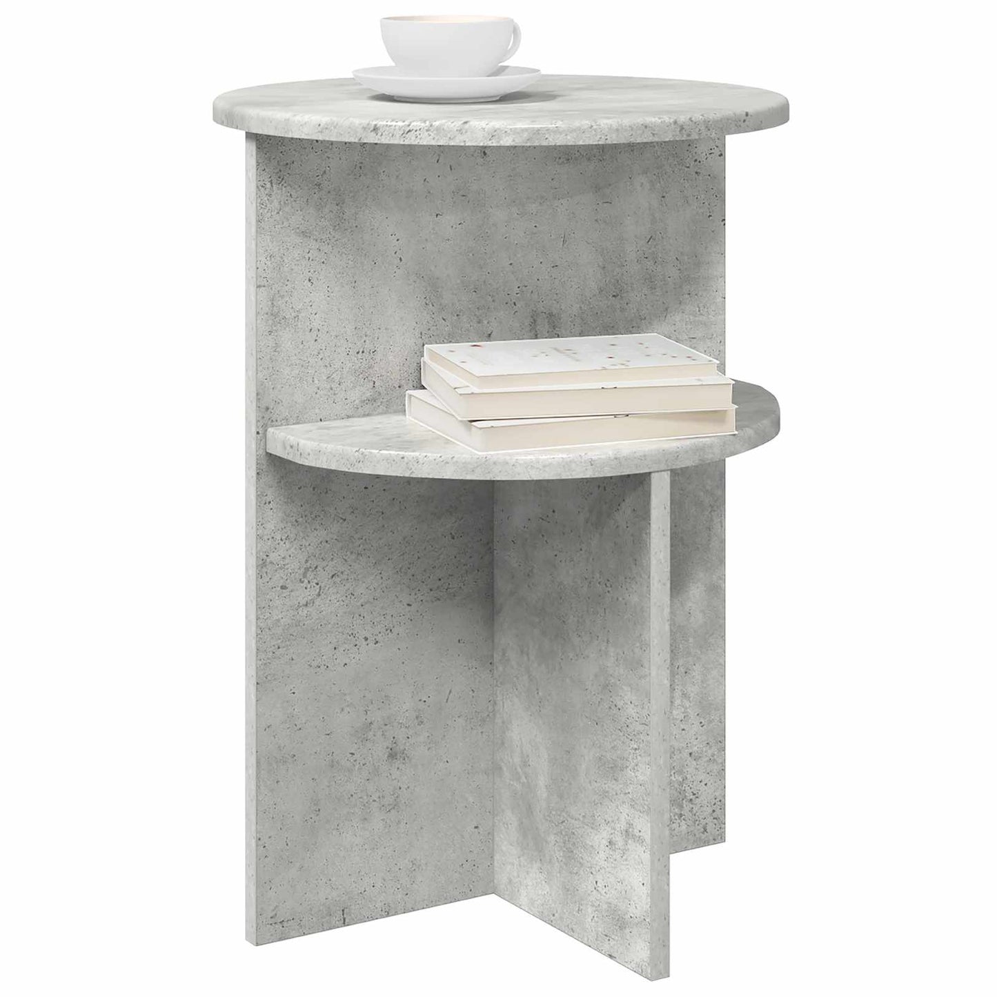 Side Table Concrete Grey Ø 39.5 x 55 cm Engineered Wood