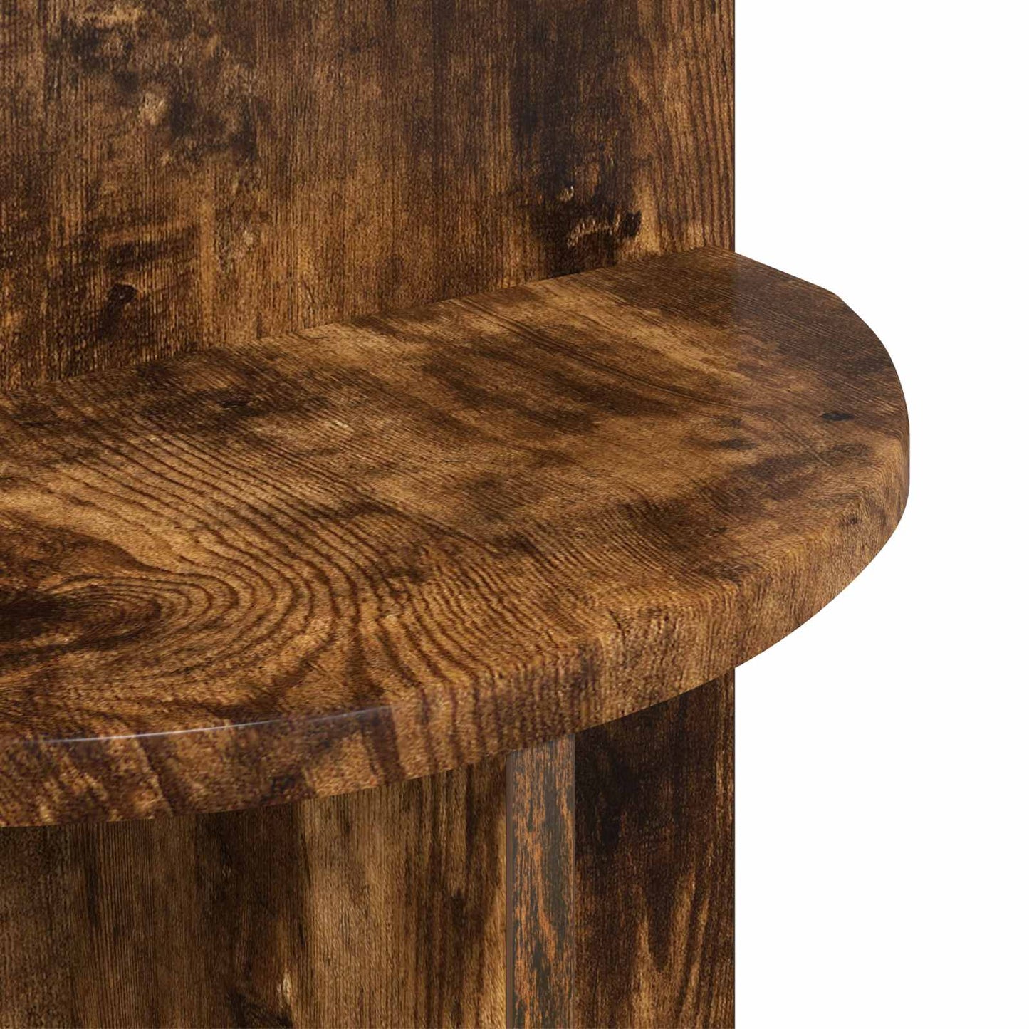Side Table Smoked Oak Ø 39.5 x 55 cm Engineered Wood