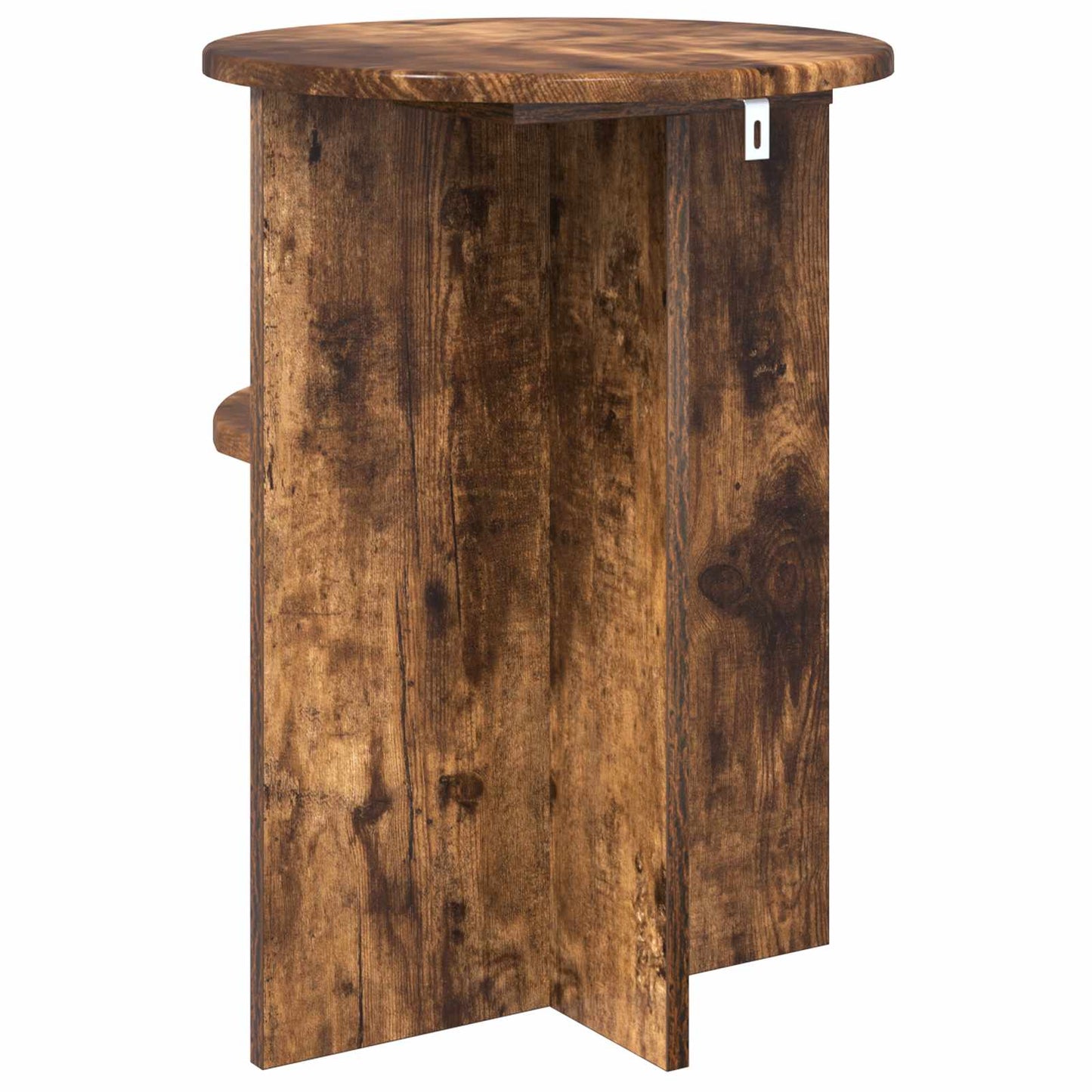 Side Table Smoked Oak Ø 39.5 x 55 cm Engineered Wood