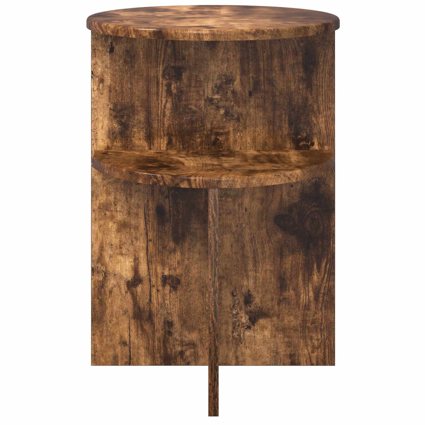 Side Table Smoked Oak Ø 39.5 x 55 cm Engineered Wood