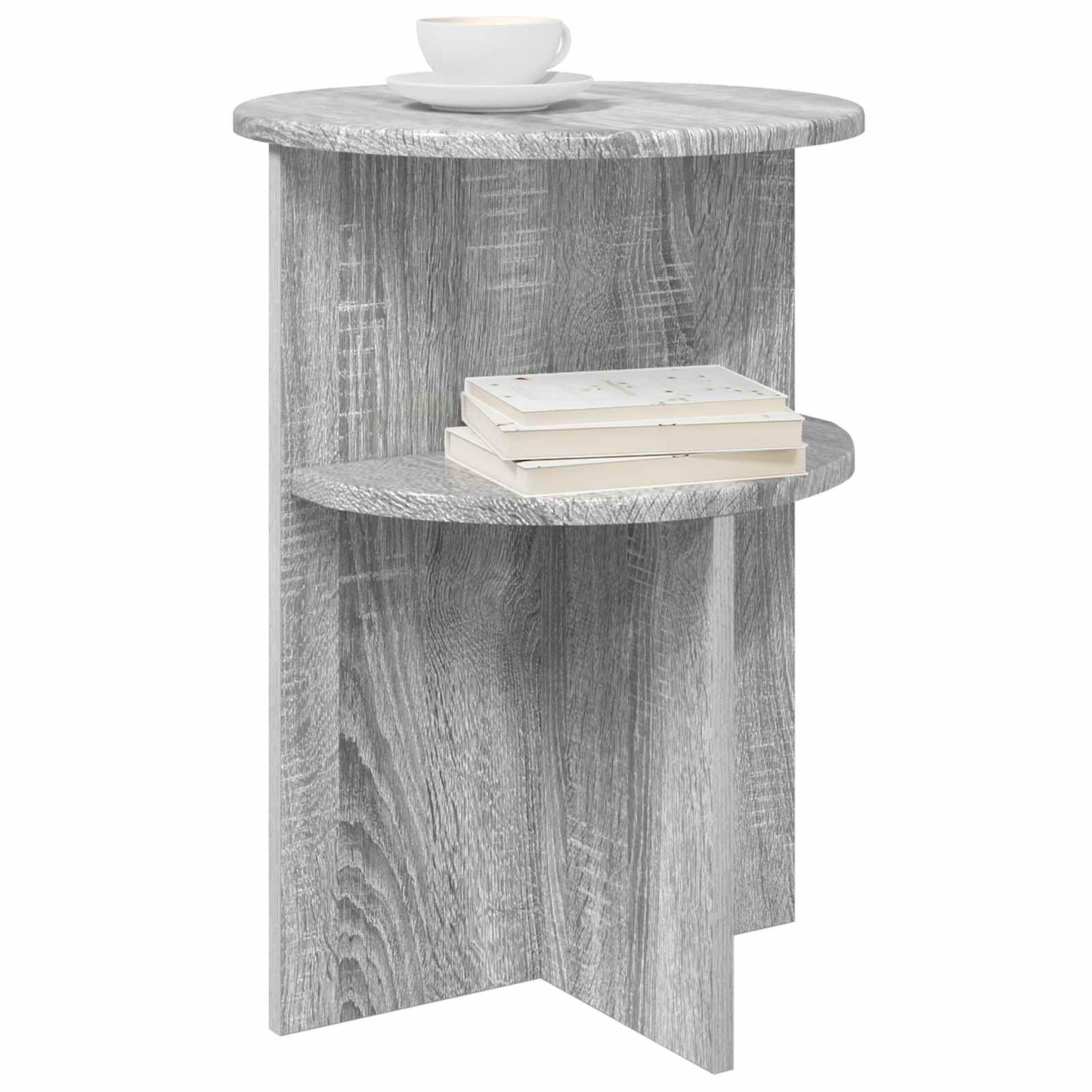 Side Table Grey Sonoma Ø 39.5 x 55 cm Engineered Wood