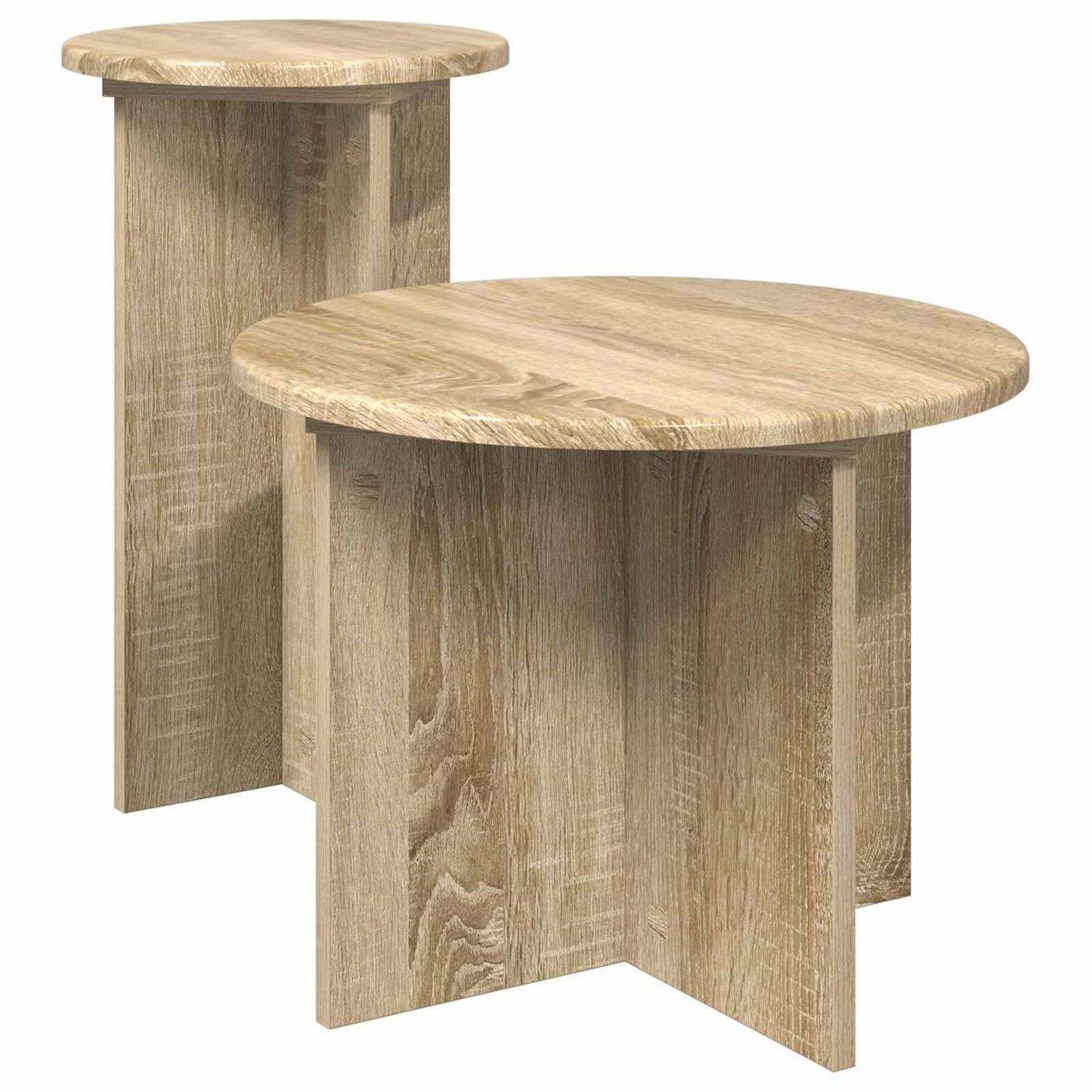Side Table Set 2 pcs Sonoma Oak Ø 45 x 35 cm Engineered Wood