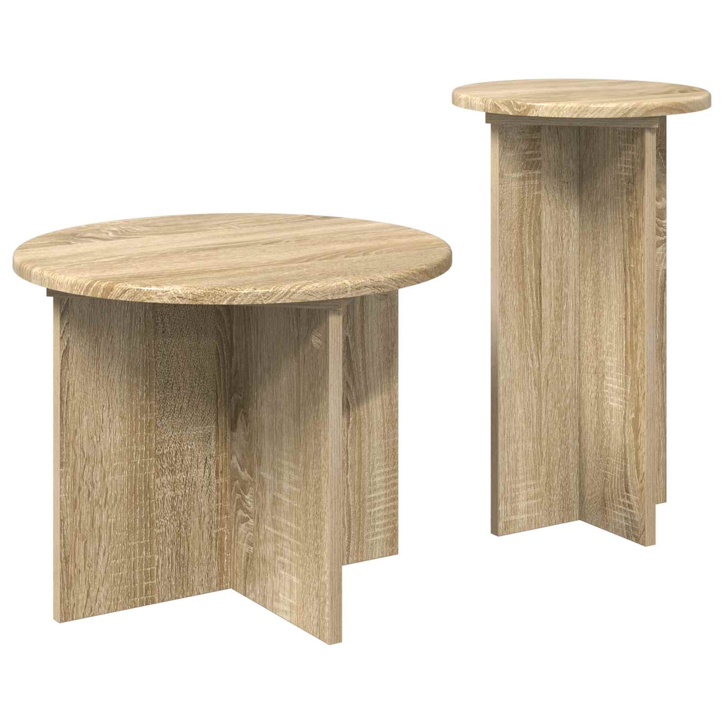 Side Table Set 2 pcs Sonoma Oak Ø 45 x 35 cm Engineered Wood