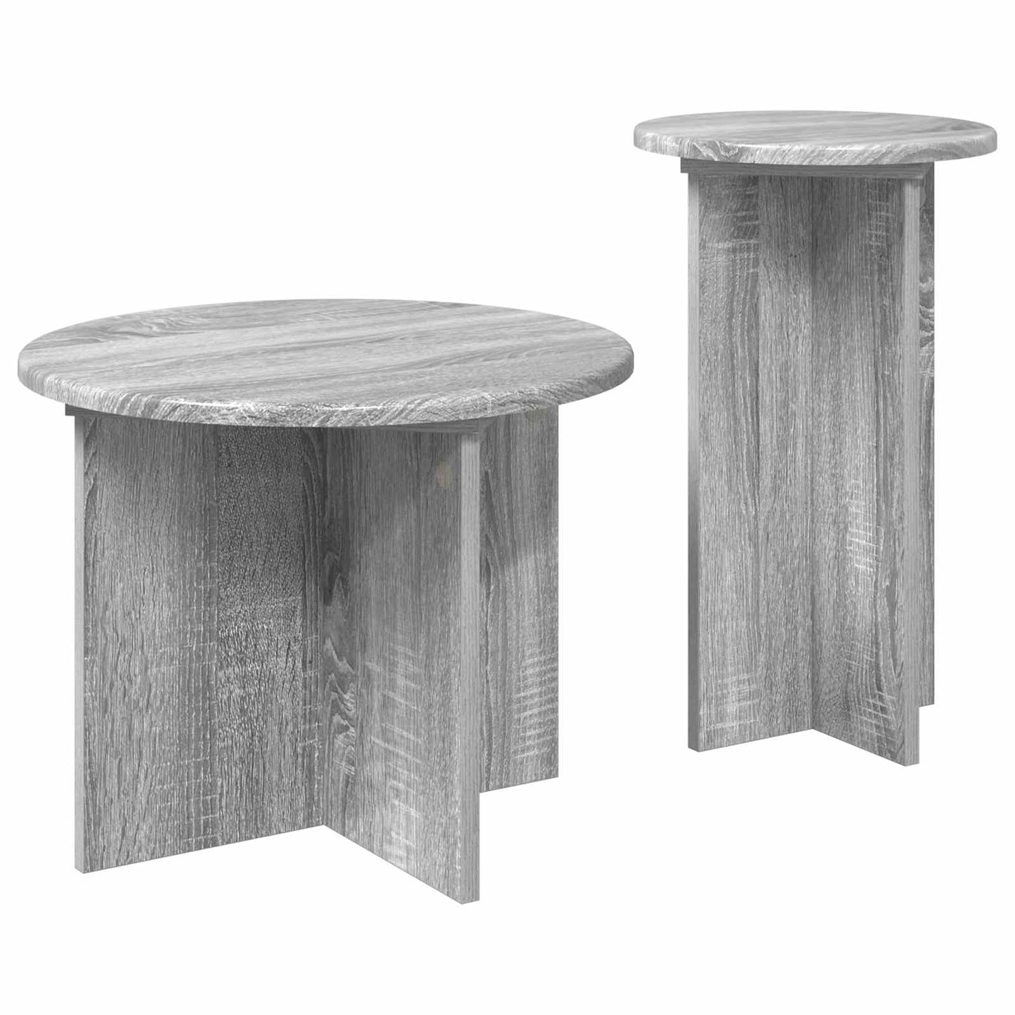 Side Table Set with Storage 2 pcs Grey Sonoma Engineered Wood