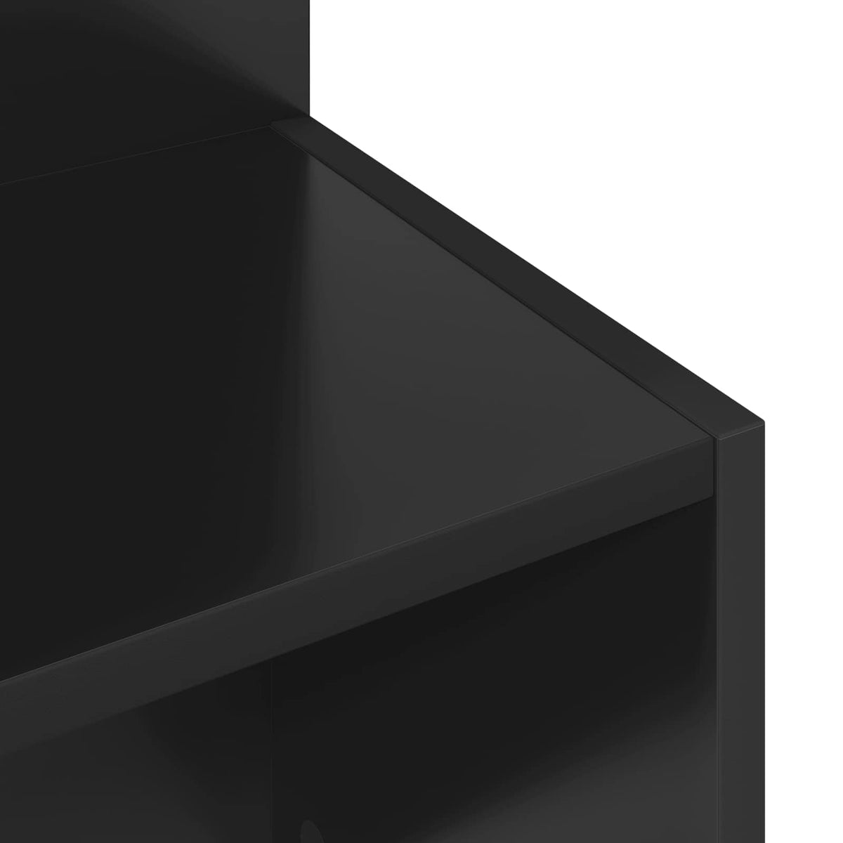 Side Table Black Ø 39.5 x 55 cm Engineered Wood