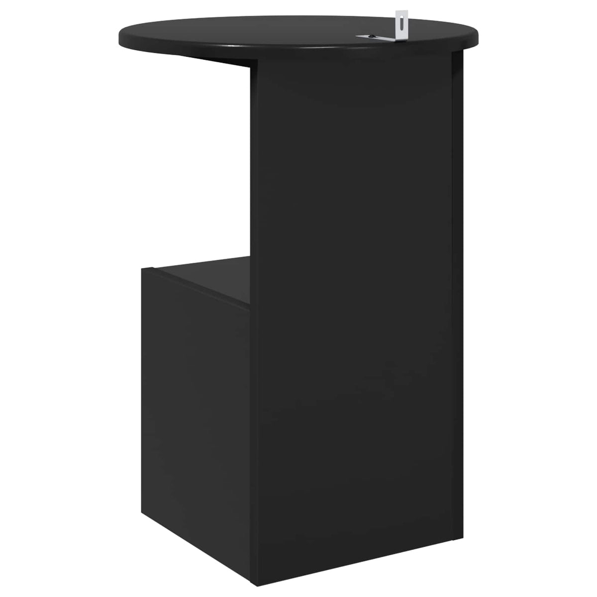 Side Table Black Ø 39.5 x 55 cm Engineered Wood