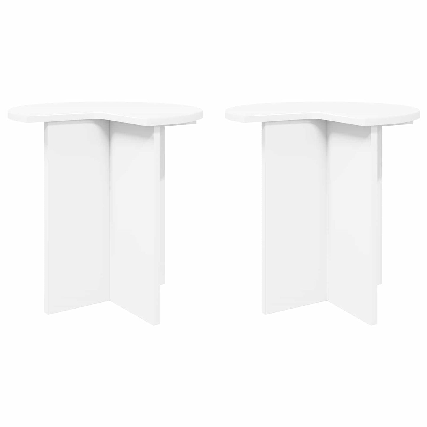 Side Table 2 pcs White Ø 39 x 38 cm Engineered Wood