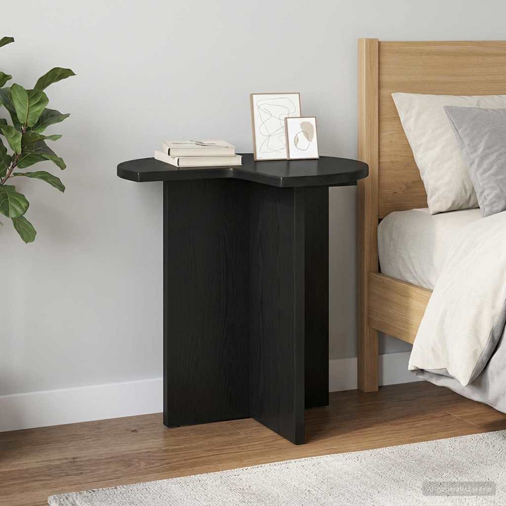 Side Table 2 pcs Black Ø 39 x 38 cm Engineered Wood