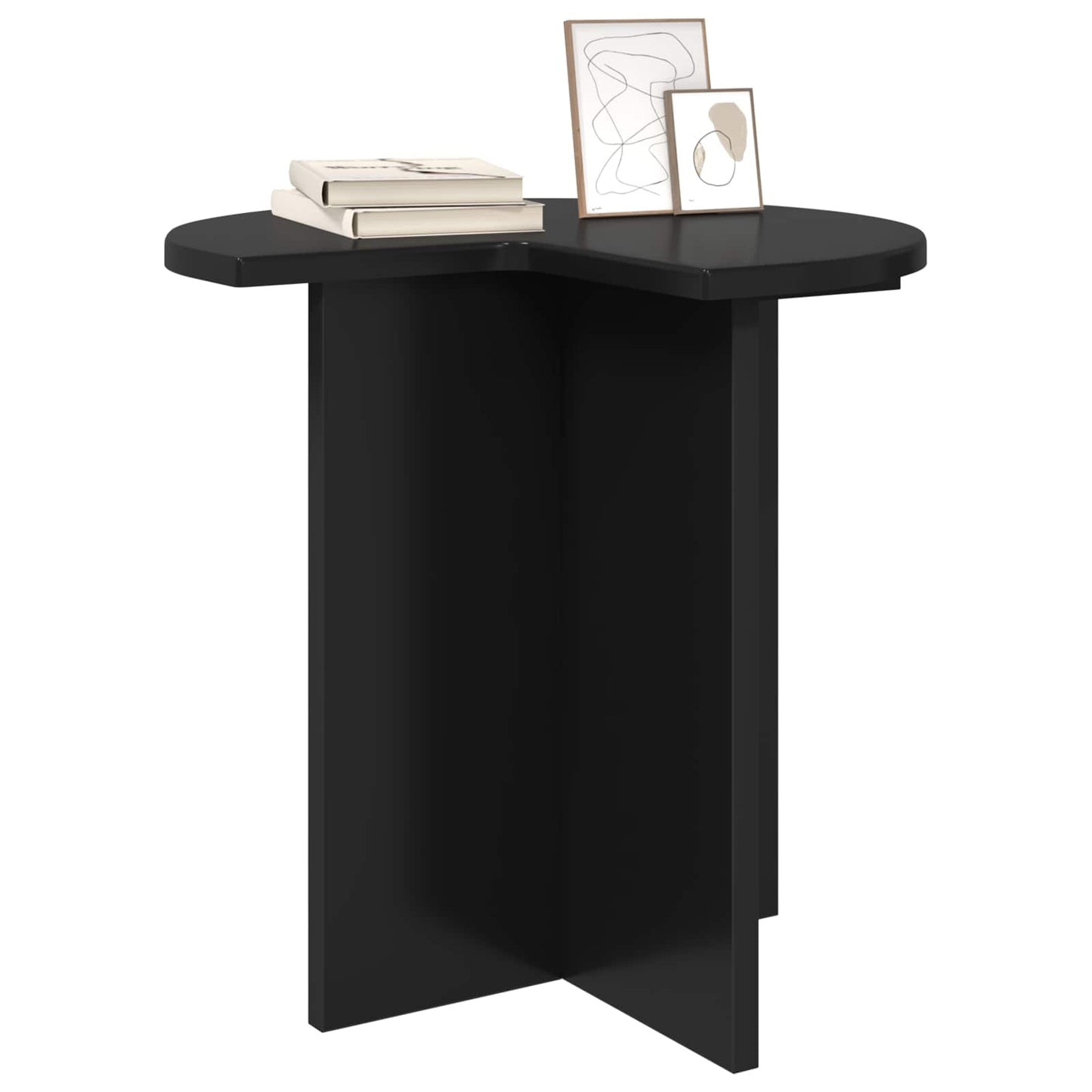 Side Table with Storage Black Oak Ø 39 x 38 cm Engineered Wood