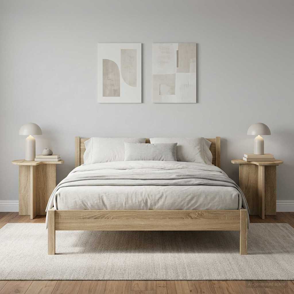 Side Table 2 pcs Sonoma Oak Ø 39 x 38 cm Engineered Wood