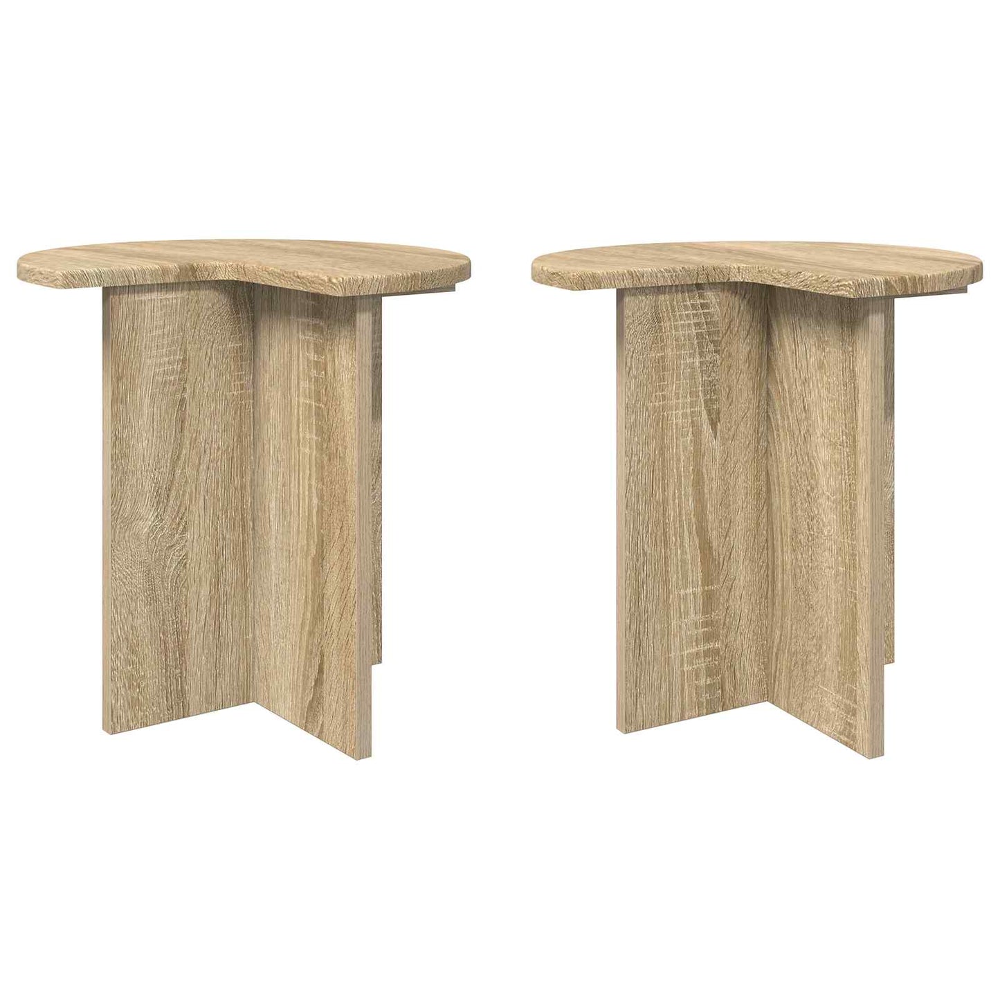 Side Table 2 pcs Sonoma Oak Ø 39 x 38 cm Engineered Wood