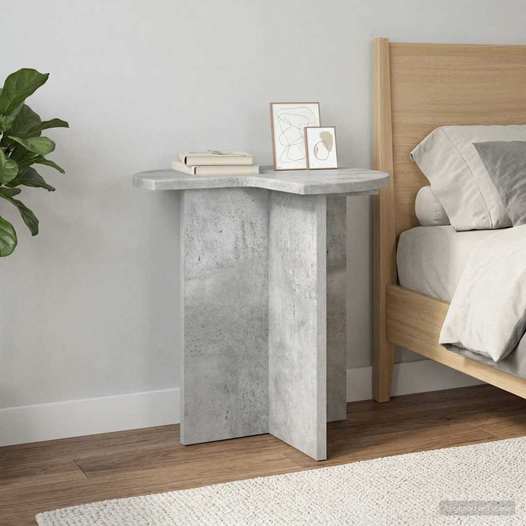 Side Table Concrete Grey Ø 39 x 38 cm Engineered Wood