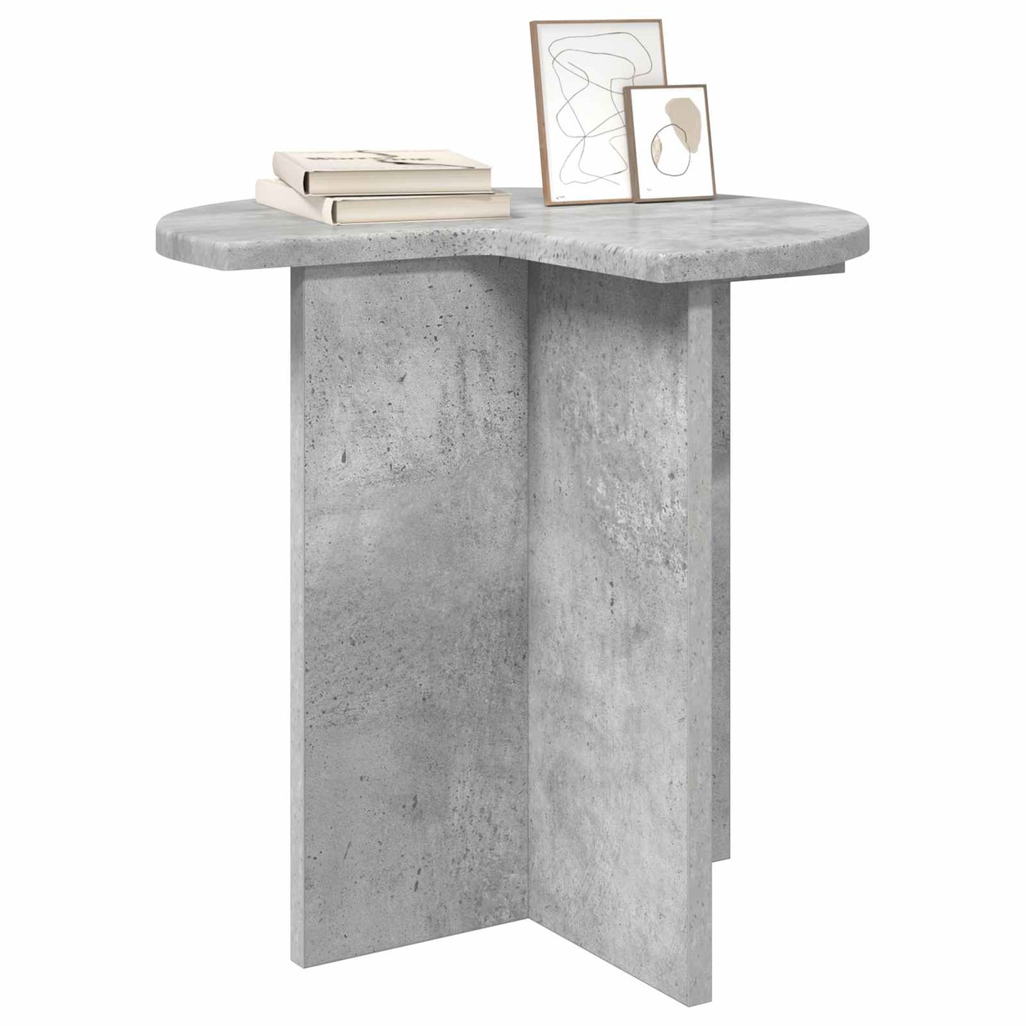 Side Table 2 pcs Concrete Grey Ø 39 x 38 cm Engineered Wood