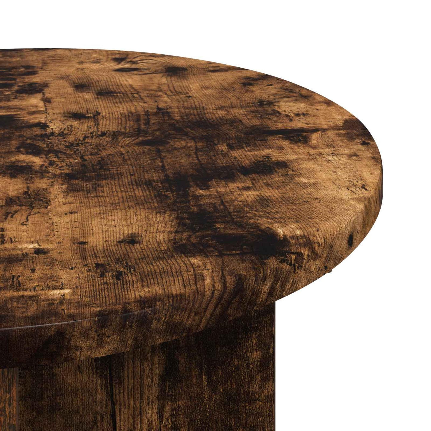 Side Table 2 pcs Smoked Oak Ø 39 x 38 cm Engineered Wood