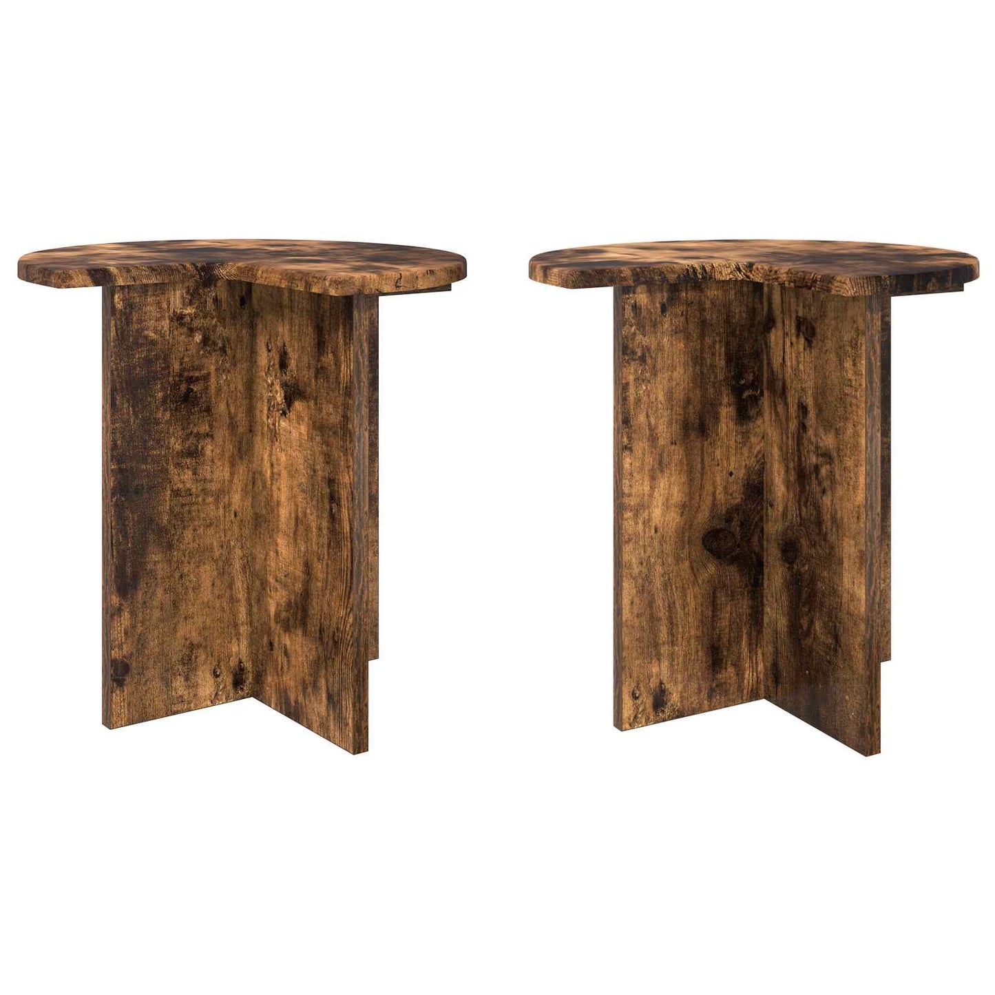 Side Table 2 pcs Smoked Oak Ø 39 x 38 cm Engineered Wood