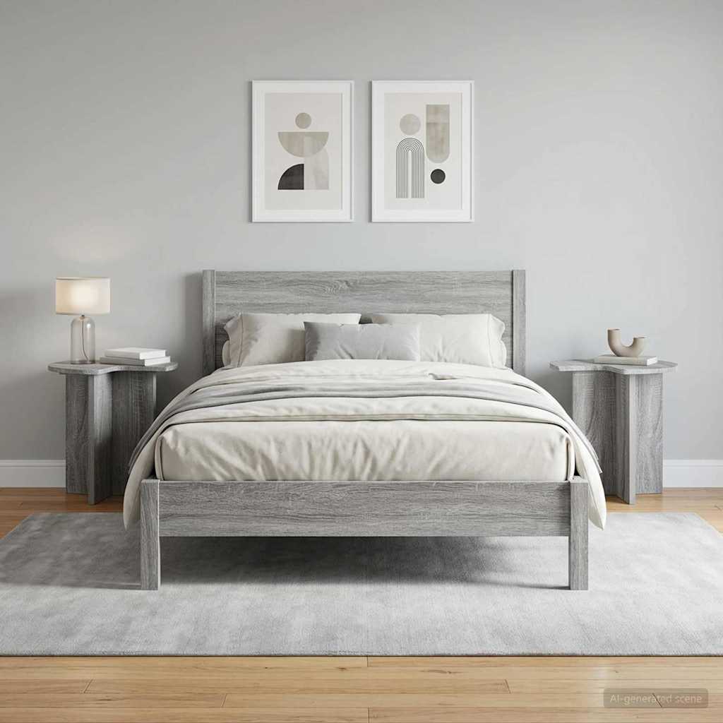 Side Table 2 pcs Grey Sonoma Ø 39 x 38 cm Engineered Wood