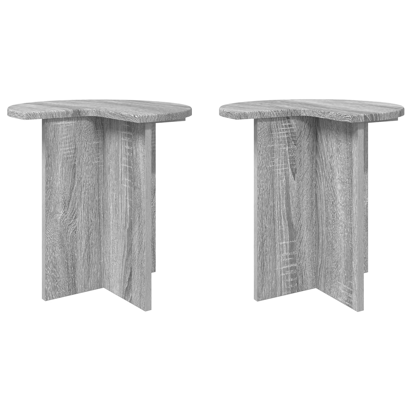 Side Table 2 pcs Grey Sonoma Ø 39 x 38 cm Engineered Wood