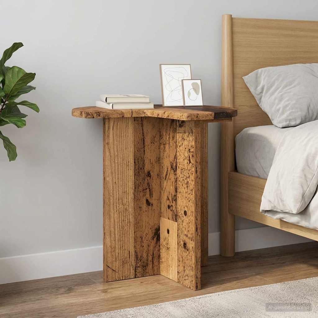 Side Table with Storage Old Wood Ø 39 x 38 cm Engineered Wood