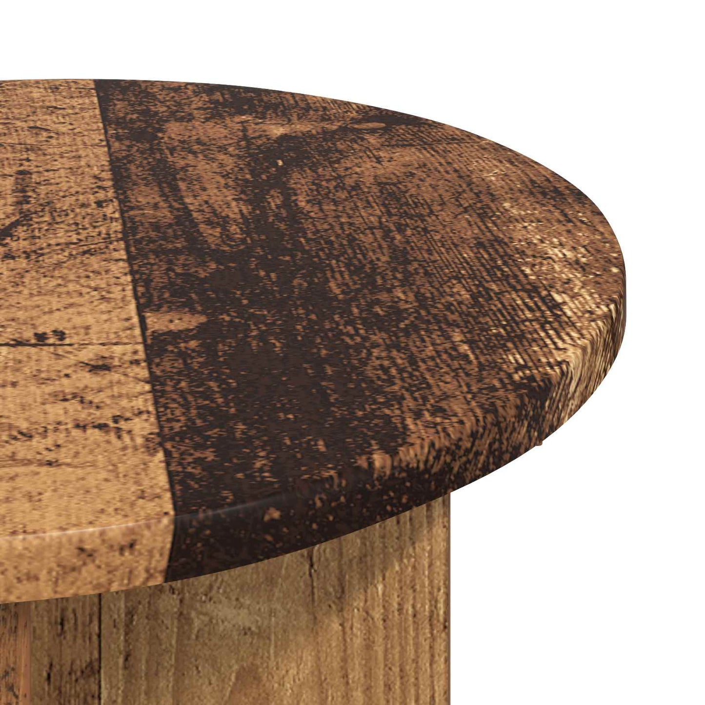 Side Table 2 pcs Old Wood Ø 39 x 38 cm Engineered Wood