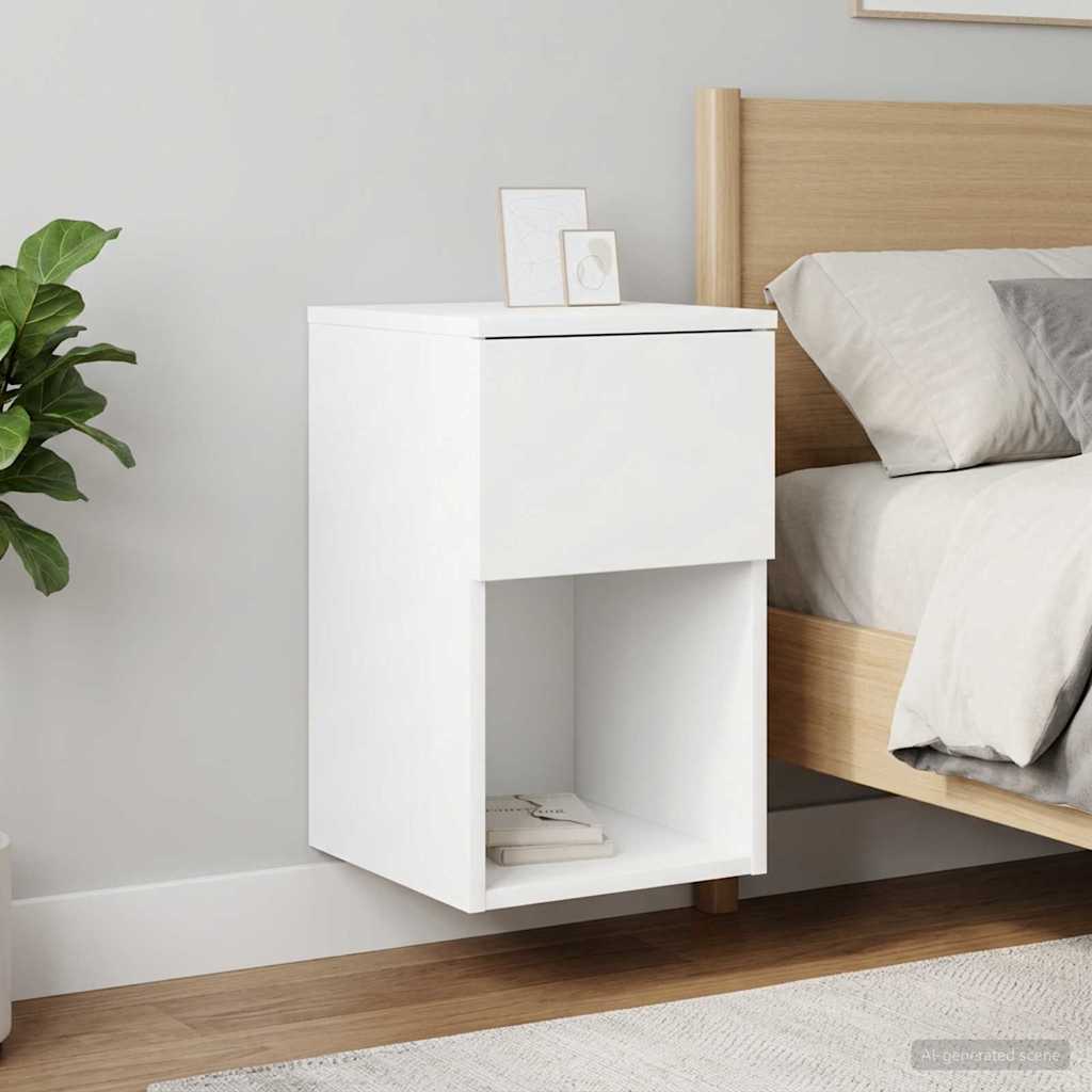 Bed Cabinet White 29 x 31.5 x 49 cm Engineered Wood