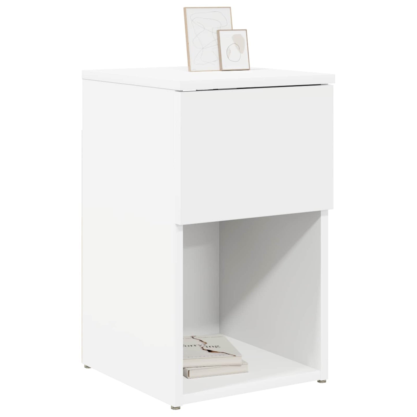 Bed Cabinet White 29 x 31.5 x 49 cm Engineered Wood