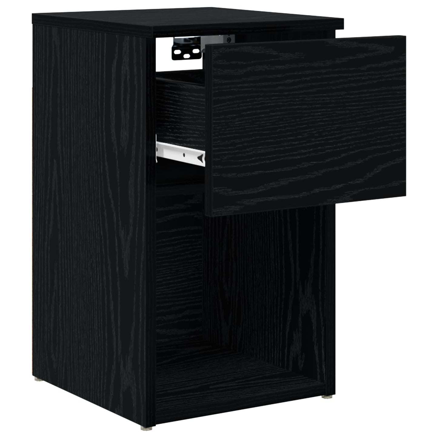 Bed Cabinet Black Oak 29 x 31.5 x 49 cm Engineered Wood