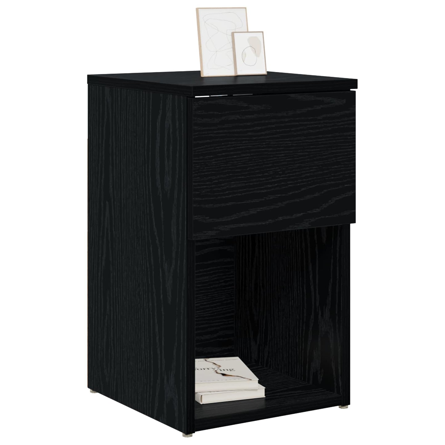 Bed Cabinet Black Oak 29 x 31.5 x 49 cm Engineered Wood