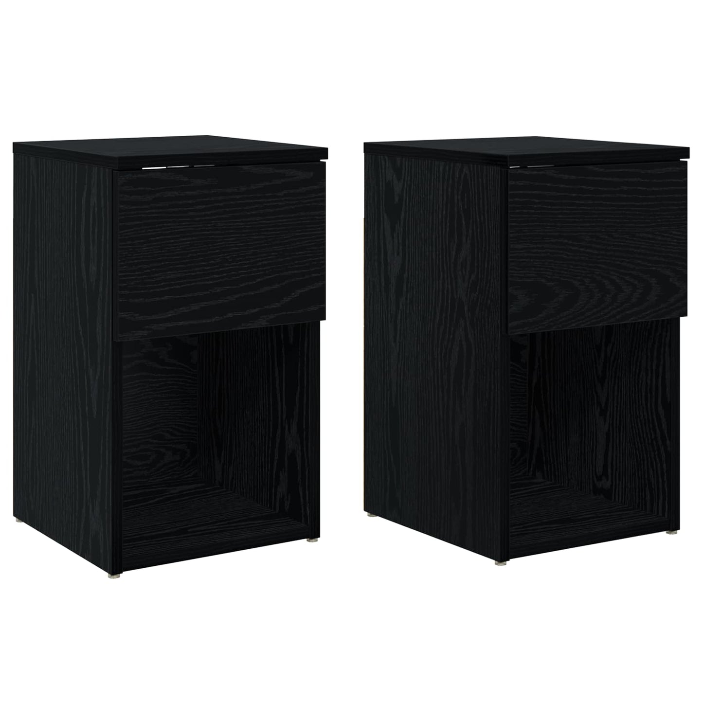 Bed Cabinet 2 pcs Black Oak 29 x 31.5 x 49 cm Engineered Wood