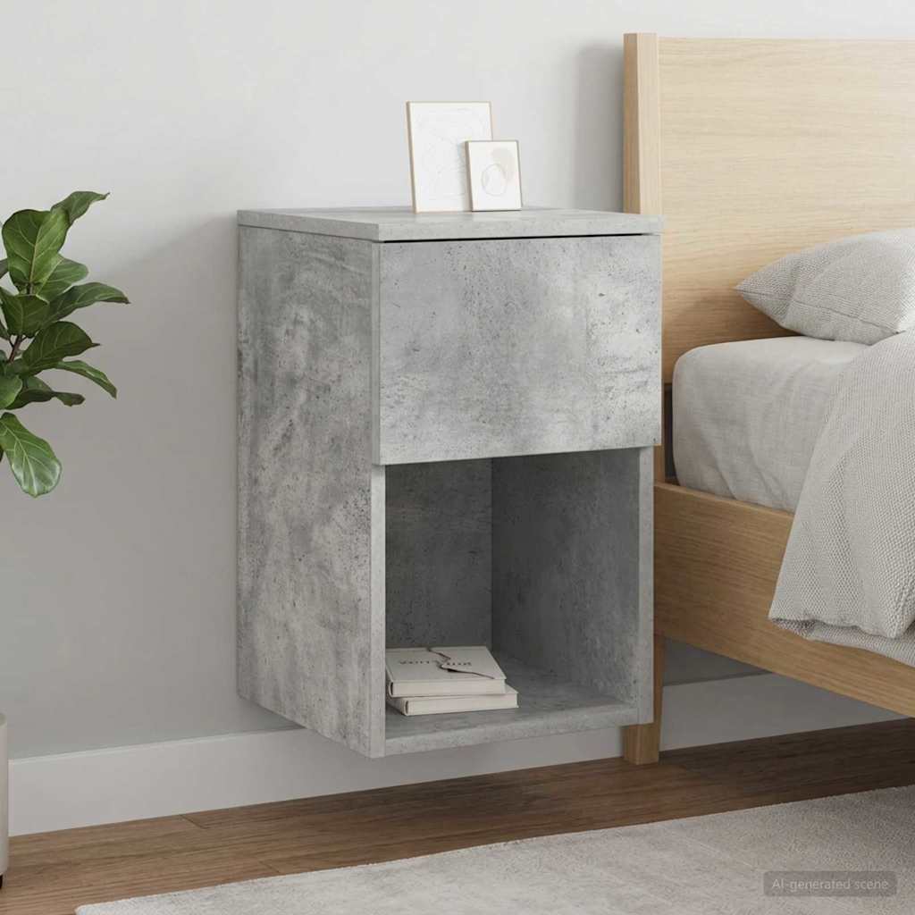 Bed Cabinet 2 pcs Concrete Grey 29 x 31.5 x 49 cm