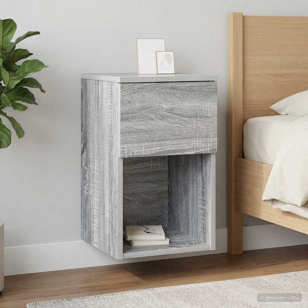 Bed Cabinet Grey Sonoma 29 x 31.5 x 49 cm Engineered Wood
