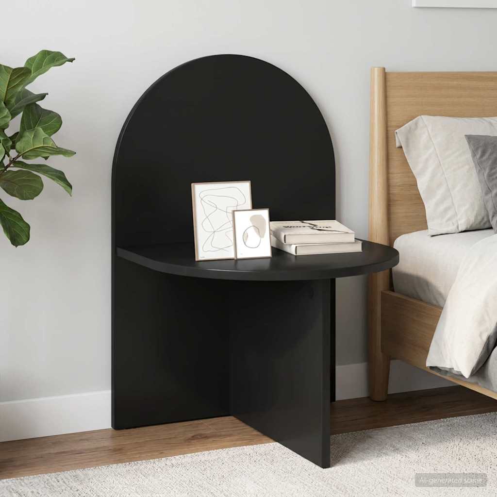 Bedside Table Black Oak 48 x 49 x 65 cm Engineered Wood
