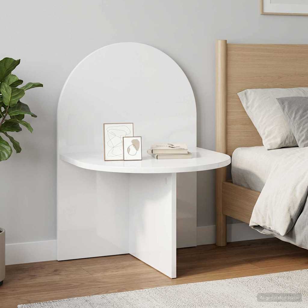 Bedside Table High Gloss White 48 x 49 x 65 cm Engineered Wood