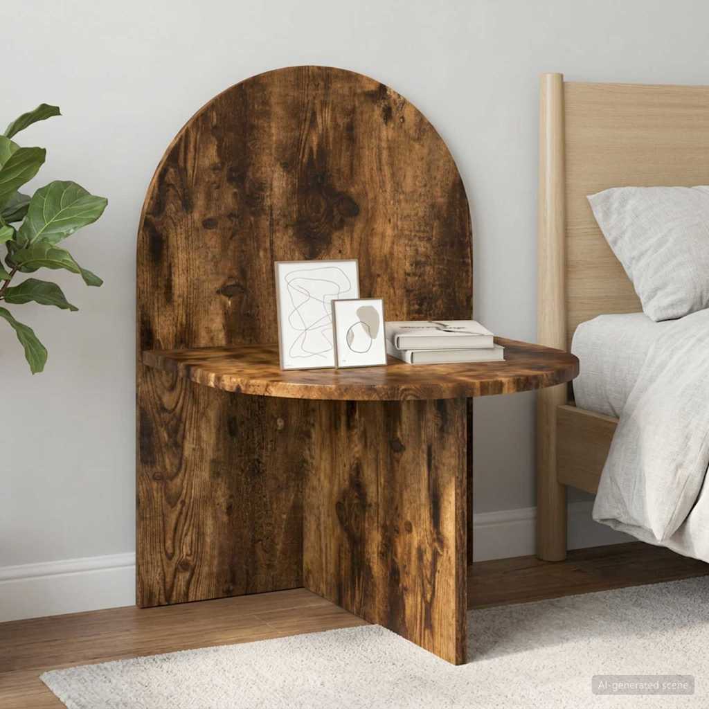 Bedside Table Smoked Oak 48 x 49 x 65 cm Engineered Wood